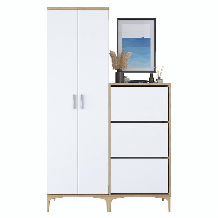 Hanah Home Soporte de Entrada Nogal y Blanco Hanah Home Soporte de Entrada Nogal y Blanco